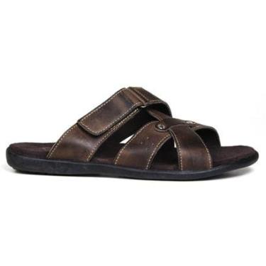 Imagem de Chinelo Masculino De Couro Chocolate - 10C5001LTCHC-Masculino