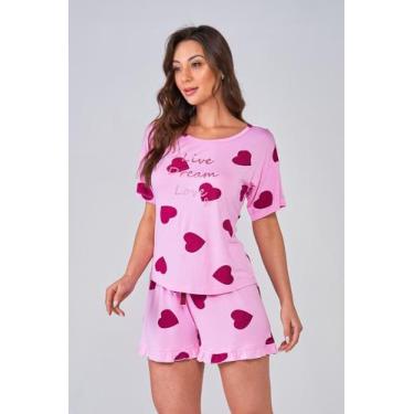 Imagem de Pijama Feminino Viscolycra Vitória - Praqnome, Rosa, M