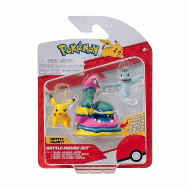 Imagem de 3 Bonecos Pikachu, Alolan Muk E Machop - Pokémon