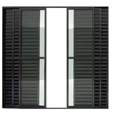 Imagem de Porta Balcão 6 Folhas Aluminio Preto C/Trinco 2,10x2,00