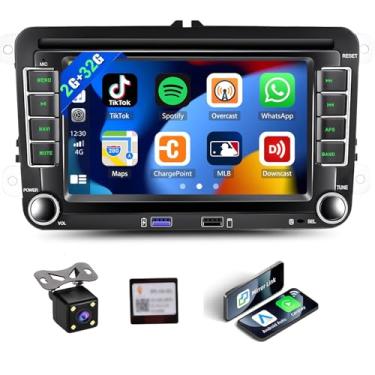 Imagem de Android 10.0 Car Stereo para VW Passat Golf Jetta Tiguan Double Din 7 Inch Touch Screen Car Radio with Bluetooth GPS Navegação WiFi FM Radio Car Multimedia Player 2 USB Slot Head Unit + Backup Camera