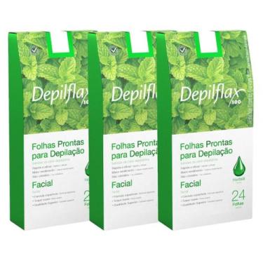 Imagem de Kit 3 Caixas Folhas Prontas Cera Depilatória Depilação Facial Depilfla