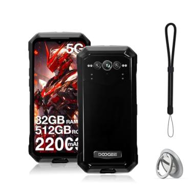 Imagem de NOUKAJU Capa para DOOGEE V MAX Pro, capa protetora de TPU, função de suporte, suporte ajustável, antiqueda, à prova de choque, capa protetora para DOOGEE V MAX Pro (preto)