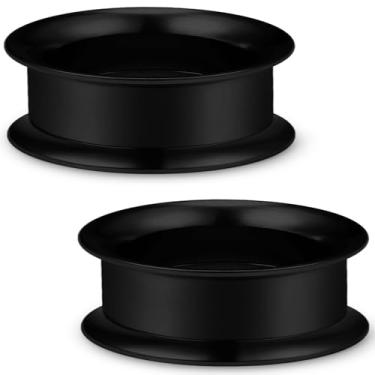 Imagem de Pexveiuu Brinco de calibre preto de 46 mm para túneis de orelha de aço inoxidável cirúrgico 316L alargado duplo alargado internamente alargado orelha alargador alargador túnel alargador alargamento