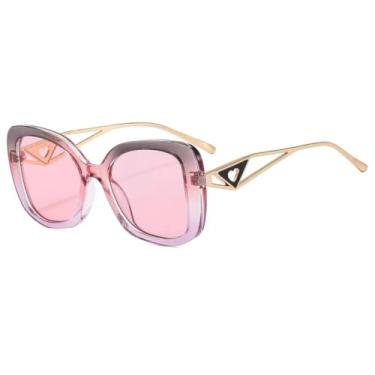 Imagem de Óculos de sol vintage estilo gatinho feminino, luxuoso, com decoração em formato de coração, UV400 (C5)