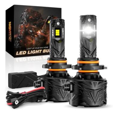 Imagem de NIGHTEYE Lâmpadas de farol de neblina 9005-50000LM 6500K branco frio, luz de direção super brilhante 240W, Plug and Play, resfriamento do ventilador, pacote com 2