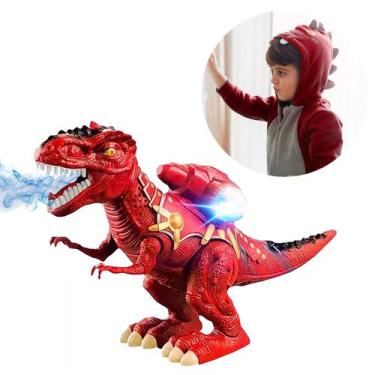 Imagem de Dinossauro Solta Fumaça Luz E Som Brinquedo Infantil Dragão - Robomix,