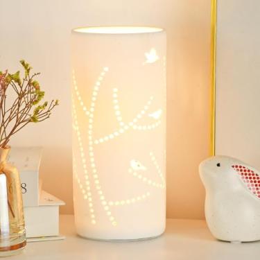 Imagem de Lampwell Dana Small Table Lamp Para Sala De Estar Como Abajur De Mesa De Cabeceira Para Quarto, Abajur De Cerâmica Moderno, Abajur De Mesa Infantil, Abajur De Mesa Noturno, Φ3,54×H7,87In, Lâmpada Ex