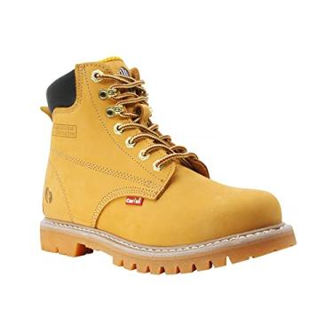 Imagem de Bota masculina Cactus 611 isolada macia de 15 cm para construção de telhados de couro nobuck sola de borracha confortável botas de construção industrial, Bronzeado, 41