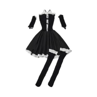 Imagem de Macacão Feminino Sem Mangas, Slim, Costas Descobertas, Saia Mini Pliss