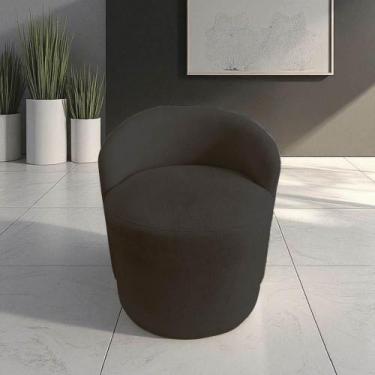 Imagem de Poltrona Decorativa Yara Orgânica Veludo Marrom - Mansão Decor