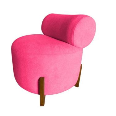 Imagem de Poltrona Decorativa Mônaco Couro Rosa Pink - Mansão Decor