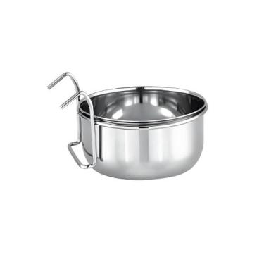 Imagem de Caneca Tigela Inox Agua e Ração Passaros C/ Gancho 300ml - Animalissim