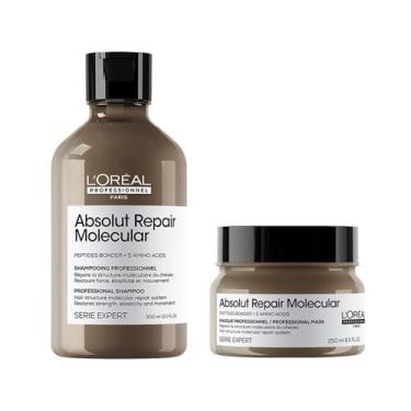 Imagem de Kit L'oréal Professionnel Absolut Repair Molecular Shampoo 300ml + Máscara 250ml