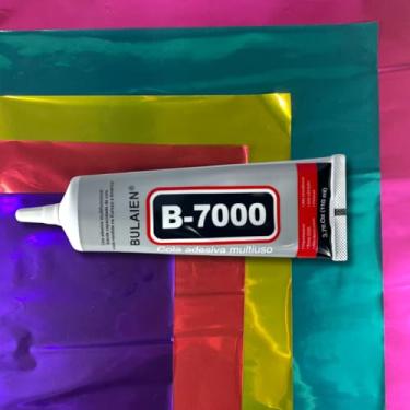 Imagem de Kit Para Pipas com 100 Folhas de Papel Laminado Metalizado 50x70cm e 1 Cola B7000 (110ml)