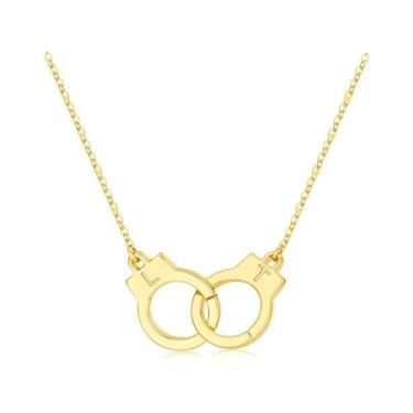 Imagem de M MOOHAM Colar feminino com duas iniciais algemas, banhado a ouro 14K, duas letras, amizade, melhor amigo, joias personalizadas, presentes de aniversário para mulheres, melhores amigas, casais, Latão