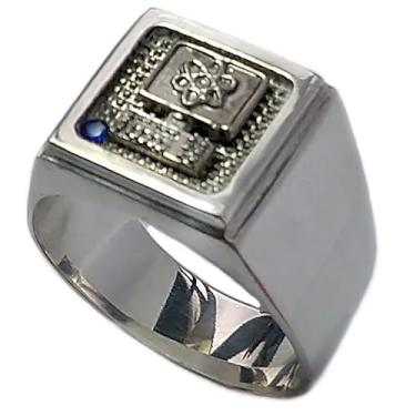 Imagem de Anel de Formatura em Prata 950, Informática e Computação, com Zircônia, 20g, 1,5cm (26)