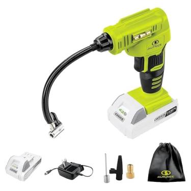 Imagem de Auto Joe Kit de compressor de ar portátil sem fio 24V-AJC-MAX | com bateria de 1,3 -Ah, acessórios para bicos e bolsa de armazenamento