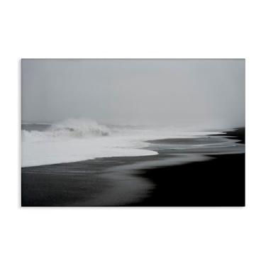 Imagem de Stupell Industries Arte de parede em tela Cresting Waves Black Sand Coast, design por Jade Sharp Photo, 20 x 30