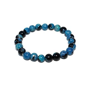 Imagem de AMXXZIC Pulseira ajustável com contas de pedra natural para homens e mulheres - multicolorida, contas de 8 mm, diâmetro interno de 15 a 16,7 cm, One Size, Pedra, Sem Pedra Preciosa