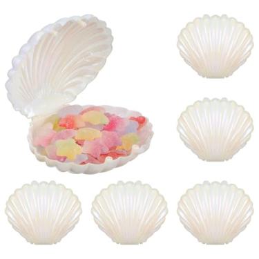Imagem de DOITOOL 30 caixas de doces de concha, mini recipientes de festa de plástico, caixa de para casamento, aniversário, férias