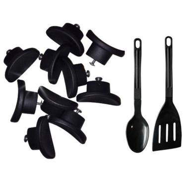 Imagem de Pomel Pegador Puxador Tampa De Vidro Panela Kit 10 Peças