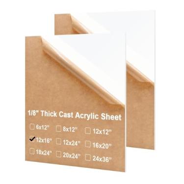 Imagem de Folhas de acrílico KINLINK 30x40cm 3mm brancas, pacote com 2 unidades 