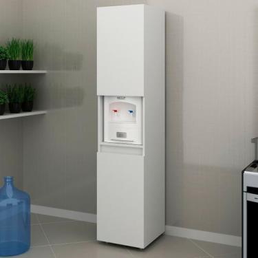 Imagem de Balcão de Cozinha para Bebedouro Multiuso com 2 Portas MDP Branco Tecn