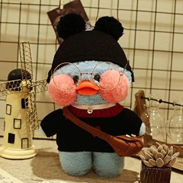 Imagem de Pato de pelúcia MOMOMIUMIU com acessórios 30 cm azul-preto