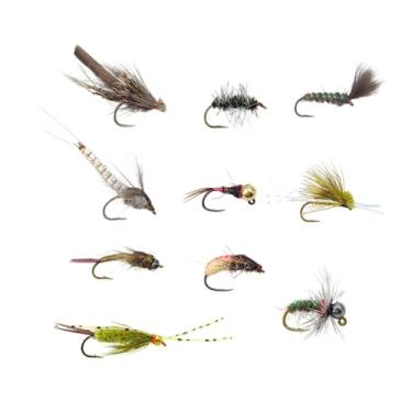 Imagem de Generic 10 peças de iscas de pesca com mosca com caixa de armazenamento para iscas artificiais de pesca de água salgada e água doce para lúcios e percas de