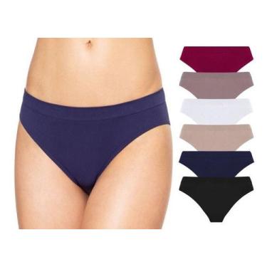Imagem de Kit 6 Calcinhas Lupo Loba Microfibra Sem Costura 40400, GG, Sortidas