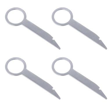 Imagem de 2 pares (4 peças) de substituição de chave de ferramentas de remoção estéreo. Unidade de ferramenta de remoção de rádio de carro de rádio CD Player pinos chave Fiitings Pin Ferramentas estéreo