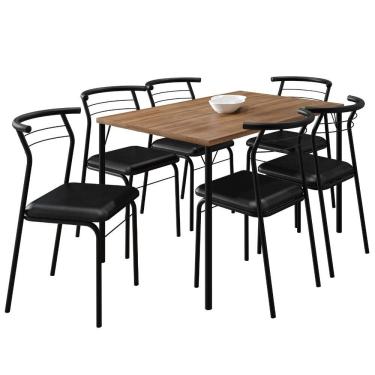 Imagem de Conjunto Sala De Jantar 6 Cadeiras Santiago Carraro Freijó Preto