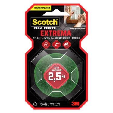 Imagem de Fita Dupla Face Scotch 3M Fixação Forte 12mm x 2m Uso Interno e Extern