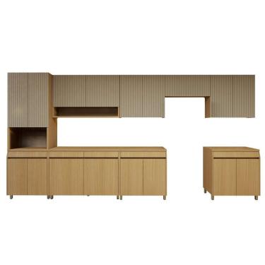 Imagem de Cozinha Completa Modulada 10 Peças 17 Portas 5 Gavetas 100% Mdf Marrom