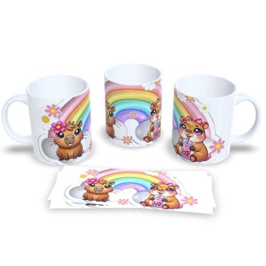 Imagem de Caneca de Porcelana Capivara Fofa Presente Criativo e Divertido
