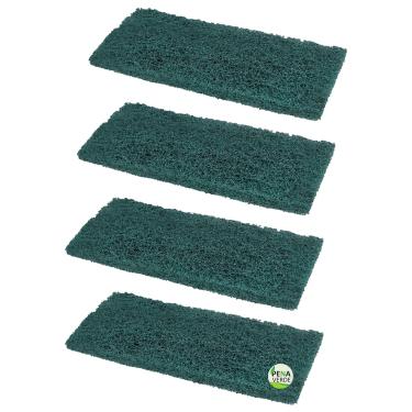 Imagem de Kit 4 Unidades Fibra de Limpeza Pesada Verde British Buchas 10 cm x 23 cm Para Pisos e Azulejos Limpeza Pós Obra Crostas