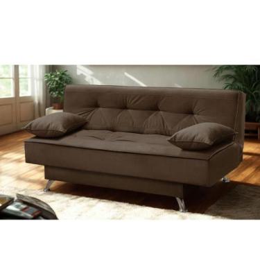 Imagem de sofá cama 1,80m Flórida Suede Marrom Mirra Decor