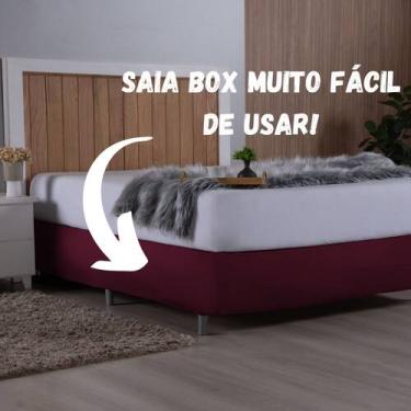 Imagem de Saia Box Coladinha Casal ou Queen Com Elástico Ajuste Perfeito Malha G
