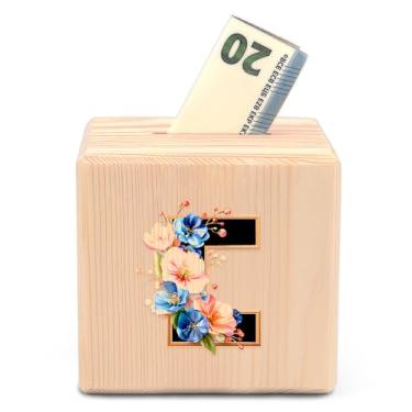 Imagem de BJDAMAI Cofrinho de madeira, cofrinho, cofre, moeda, casamento, dama de honra, formatura, memorial, agradecimento, aniversário, amizade, escritório, casa, presentes (letra C)