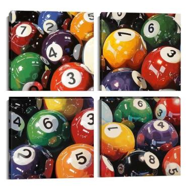 Imagem de Tela colorida de bilhar arte de parede esportiva decoração de parede pinturas para quarto masculino bilhar clube bar sala de bilhar academia sala de estar quarto impressões emolduradas 30,5 x 30,5 cm