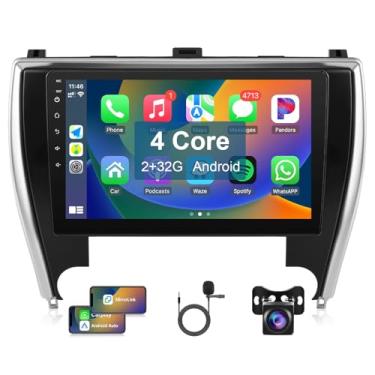 Imagem de Leadfan Rádio automotivo para Toyota Camry 2015 2016 2017 estéreo de substituição compatível com Apple CarPlay Android Auto, tela sensível ao toque de 9 polegadas, Bluetooth, WiFi, GPS, Navi, câmera