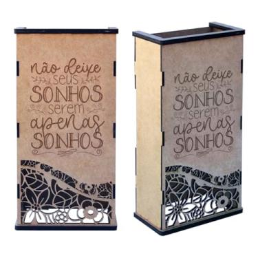 Imagem de Mini Vaso de Parede para Flores e Plantas Artificiais em Madeira MDF com Gravação a Laser - Frase 03