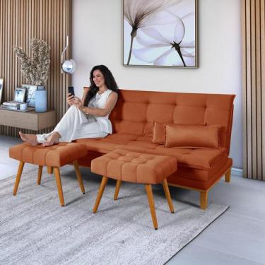 Imagem de Kit Sofa Cama Mobly Com 2 Banquetas Moderno Sala Quarto - Dcazza, Terr