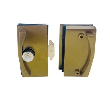 Imagem de Kit Fechadura Blindex 3530 com Contra Fechadura 3534 para Porta de Correr de Vidro Temperado 8 a 10 mm (Bronze)