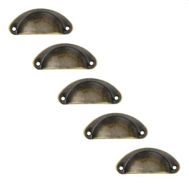 Imagem de Kit 5 Puxadores Concha Colonial Moveis Madeira Guarda Roupas Gavetas Armário Banheiro Cómoda Gabinetes Cozinha 81mm