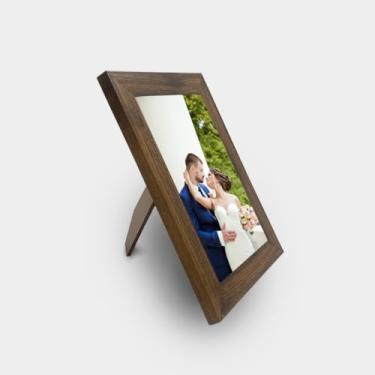 Imagem de Porta Retrato, Kit 3 Porta Retratos com Molduras, Frente em Vidro E Fundo com Suporte(10x15cm)(Tabaco)