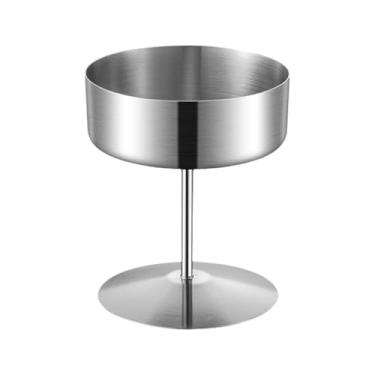 Imagem de Ｂｅｓｇａ Copo de Sobremesa de aço Inoxidável, Tigela Reutilizável para Salada de Frutas, Copo para Lanche, Tigela de Sobremesa para de Festa de Aniv, Prata, 400ml