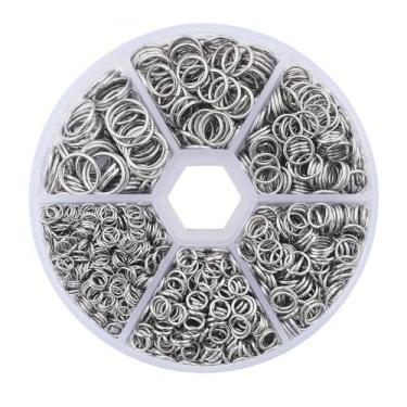 Imagem de Anéis circulares de prata tipo O, adequados para fazer joias DIY, chaveiros, pulseiras, colares e elos de conexão.