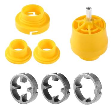 Imagem de 7 peças de ferramentas de fabricação de rosca de PVC para furadeira elétrica, inclui 3 peças, 1 caixa de molde, 2 fivelas de tubo guia, 1 peça de capa de molde, conjunto de moldes de torneira de tubo